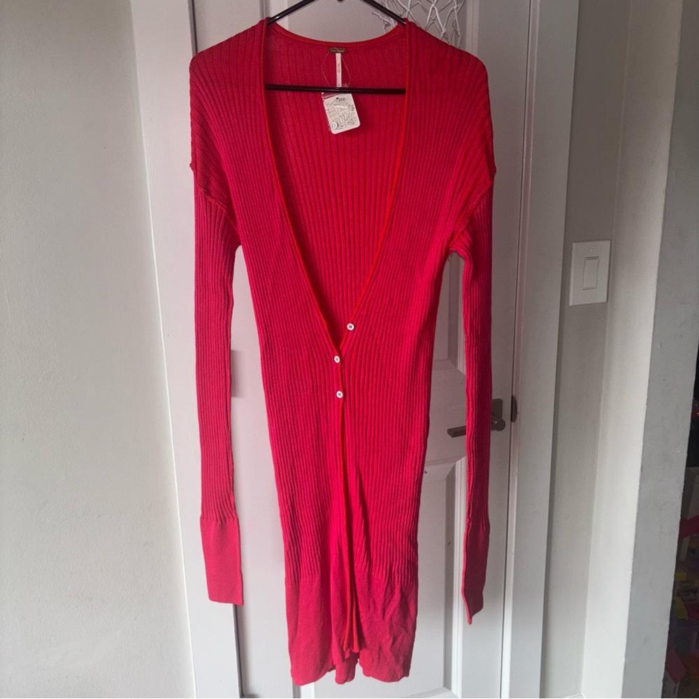 Free People Women’s Date Night Cardi Long Sleeve 100% Viscose Dress Size XS
